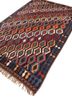 nayaab red and orange wool flat weaves Rug - FoldShot