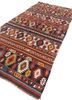 nayaab red and orange wool flat weaves Rug - FoldShot