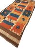 nayaab red and orange wool flat weaves Rug - FoldShot