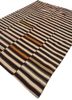 nayaab grey and black wool flat weaves Rug - FoldShot