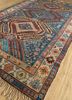 aalam blue wool hand knotted Rug - FoldShot