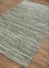 saga grey and black wool hand loom Rug - FoldShot