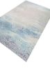 basis blue wool and viscose hand loom Rug - FoldShot