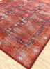 erbe red and orange wool hand knotted Rug - FoldShot erbe red and orange wool hand knotted Rug - FoldShot