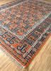 erbe red and orange wool hand knotted Rug - FoldShot erbe red and orange wool hand knotted Rug - FoldShot