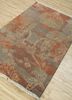 pansy red and orange wool and silk hand knotted Rug - FoldShot pansy red and orange wool and silk hand knotted Rug - FoldShot