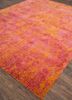 free verse by kavi red and orange wool and silk hand knotted Rug - FoldShot
