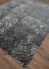 free verse by kavi grey and black wool and silk hand knotted Rug - FoldShot