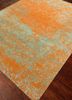 free verse by kavi red and orange wool and silk hand knotted Rug - FoldShot free verse by kavi red and orange wool and silk hand knotted Rug - FoldShot
