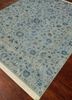 aurora blue wool and silk hand knotted Rug - FoldShot