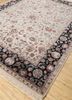 aurora ivory wool and silk hand knotted Rug - FoldShot