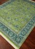 aurora green wool and silk hand knotted Rug - FoldShot