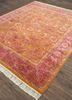 aurora red and orange wool and silk hand knotted Rug - FoldShot aurora red and orange wool and silk hand knotted Rug - FoldShot