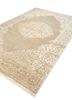 aurora beige and brown wool and silk hand knotted Rug - FoldShot