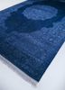 aurora blue wool and silk hand knotted Rug - FoldShot