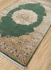 aurora green wool and silk hand knotted Rug - FoldShot aurora green wool and silk hand knotted Rug - FoldShot