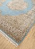 aurora blue wool and silk hand knotted Rug - FoldShot