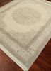 aurora ivory wool and silk hand knotted Rug - FoldShot