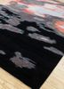aurora grey and black wool and silk hand knotted Rug - FoldShot