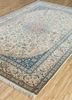 aalam blue wool hand knotted Rug - FoldShot aalam blue wool hand knotted Rug - FoldShot