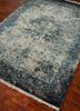 far east blue wool and silk hand knotted Rug - FoldShot
