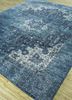 far east blue wool and silk hand knotted Rug - FoldShot far east blue wool and silk hand knotted Rug - FoldShot