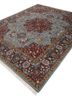 gulnar blue wool hand knotted Rug - FoldShot