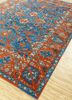 far east blue wool hand knotted Rug - FoldShot