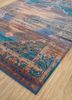 viscaya blue wool and bamboo silk hand knotted Rug - FoldShot