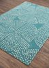 linear blue wool hand tufted Rug - FoldShot linear blue wool hand tufted Rug - FoldShot