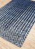 contour grey and black wool and viscose hand tufted Rug - FoldShot