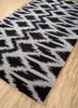 contour grey and black wool and viscose hand tufted Rug - FoldShot