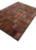 linear red and orange wool hand tufted Rug - FoldShot