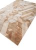 linear beige and brown wool and viscose hand tufted Rug - FoldShot