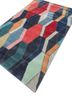 linear blue wool and viscose hand tufted Rug - FoldShot linear blue wool and viscose hand tufted Rug - FoldShot