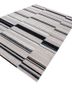 linear grey and black wool and viscose hand tufted Rug - FoldShot