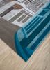 linear blue wool and viscose hand tufted Rug - FoldShot