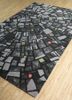linear grey and black wool and viscose hand tufted Rug - FoldShot linear grey and black wool and viscose hand tufted Rug - FoldShot