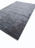 linear grey and black wool and viscose hand tufted Rug - FoldShot linear grey and black wool and viscose hand tufted Rug - FoldShot