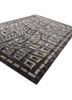 linear grey and black wool and viscose hand tufted Rug - FoldShot linear grey and black wool and viscose hand tufted Rug - FoldShot