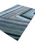 linear blue wool and viscose hand tufted Rug - FoldShot linear blue wool and viscose hand tufted Rug - FoldShot