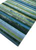 linear blue wool and viscose hand tufted Rug - FoldShot