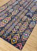 clan blue wool and bamboo silk hand knotted Rug - FoldShot