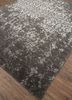 far east grey and black wool and viscose hand knotted Rug - FoldShot