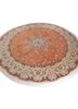 aalam red and orange wool and silk hand knotted Rug - FoldShot