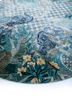 inde rose blue wool and silk hand knotted Rug - FoldShot inde rose blue wool and silk hand knotted Rug - FoldShot