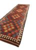 nayaab red and orange wool flat weaves Rug - FoldShot