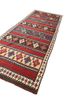 nayaab red and orange wool flat weaves Rug - FoldShot