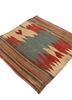 nayaab red and orange wool flat weaves Rug - FoldShot