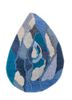 aprezo blue wool and bamboo silk hand knotted Rug - HeadShot